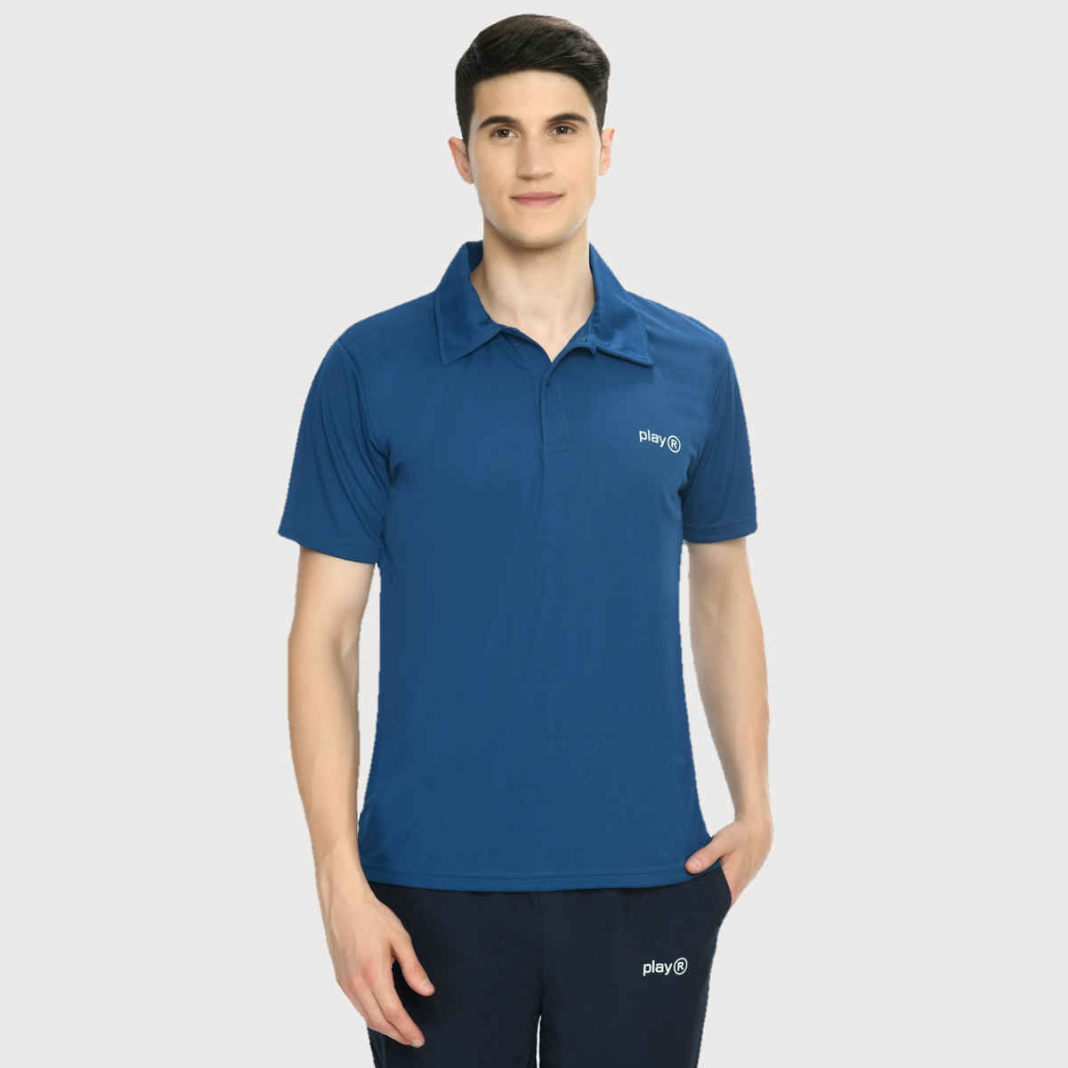 Playr Men's Adult Lifestyle Base Polo 100% Polyester for All Season | Teal | XL