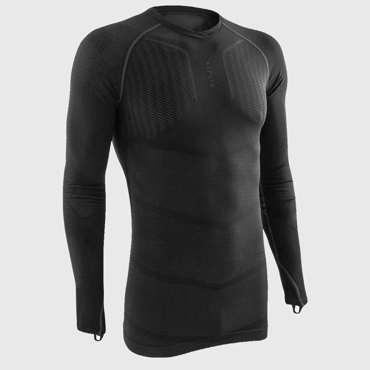 Decathlon | Kipsta Men's Quick Dry Long Sleeve Compression T-shirt | Black - M