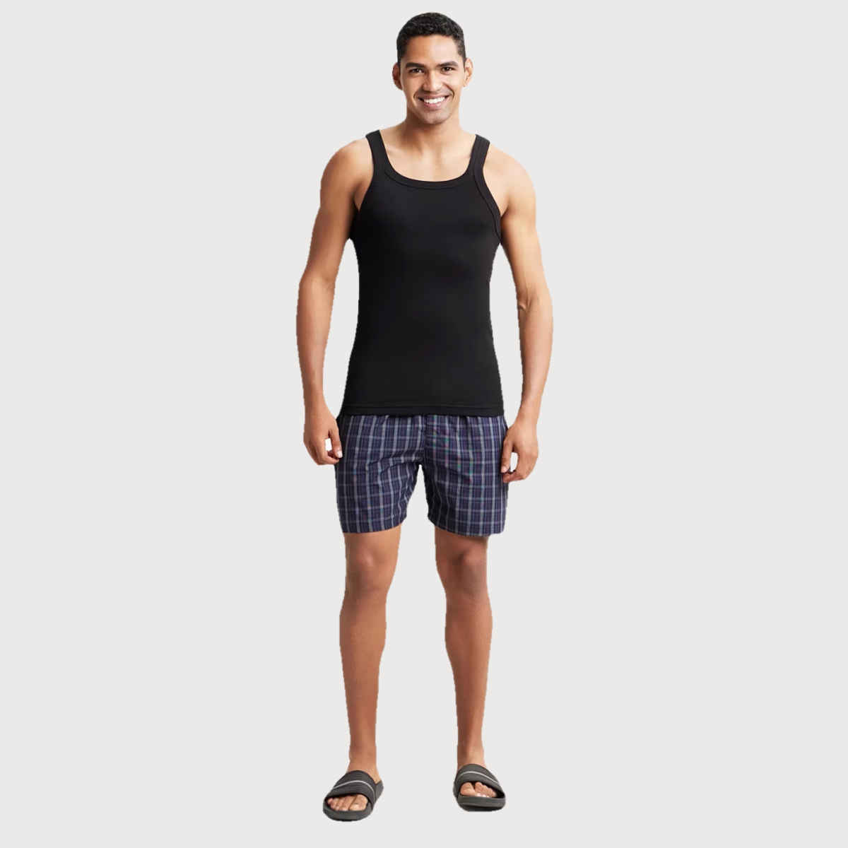 Jockey 1222 Men's Super Combed Mercerized Cotton Woven Checks Underwear Boxer|BackPocket | Assorted-M