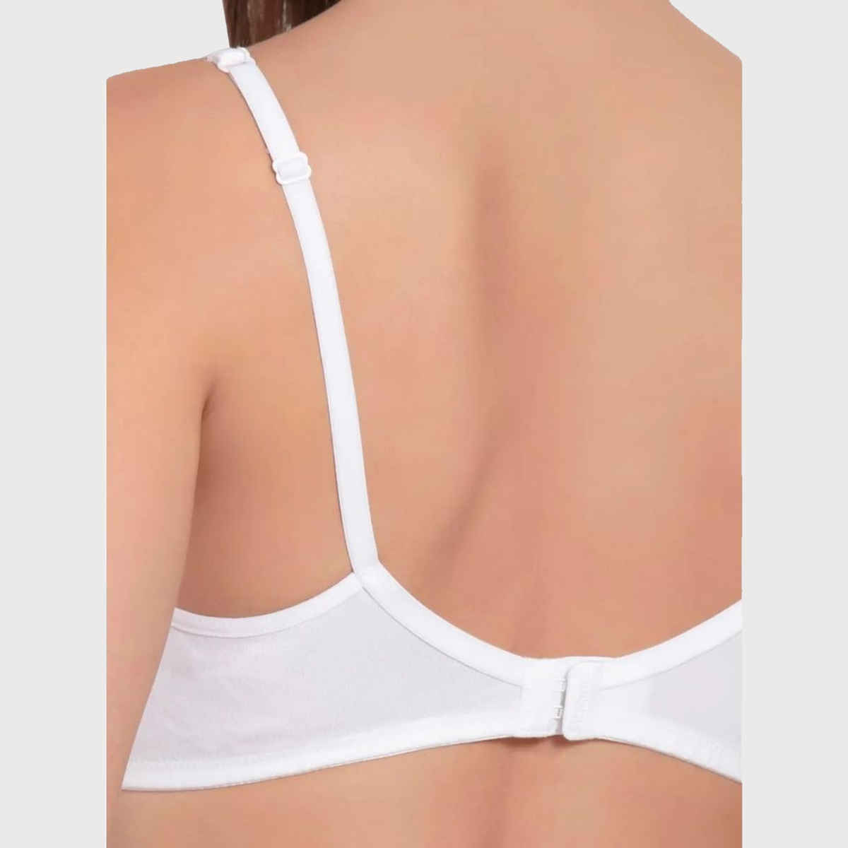 Jockey 1722 Women's Wirefree Non Padded Super Combed Cotton Elastane Stretch Medium Coverage Everyday Bra | Concealed Shaper Panel-White-36C