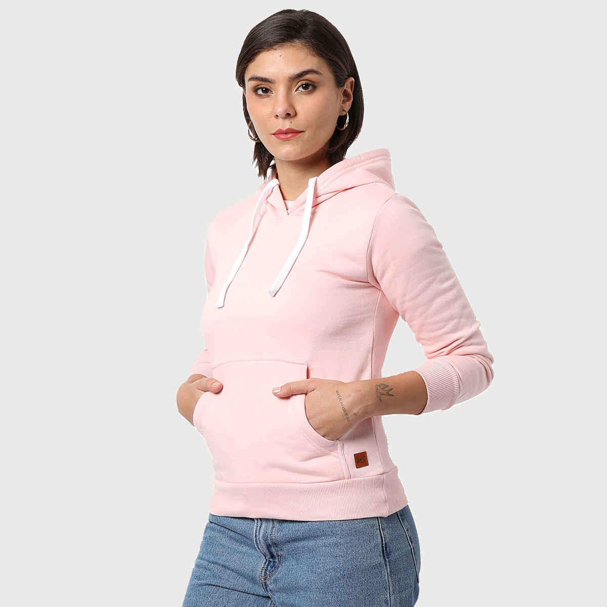 Campus Sutra Women's Winter Hoodie | Pink - L