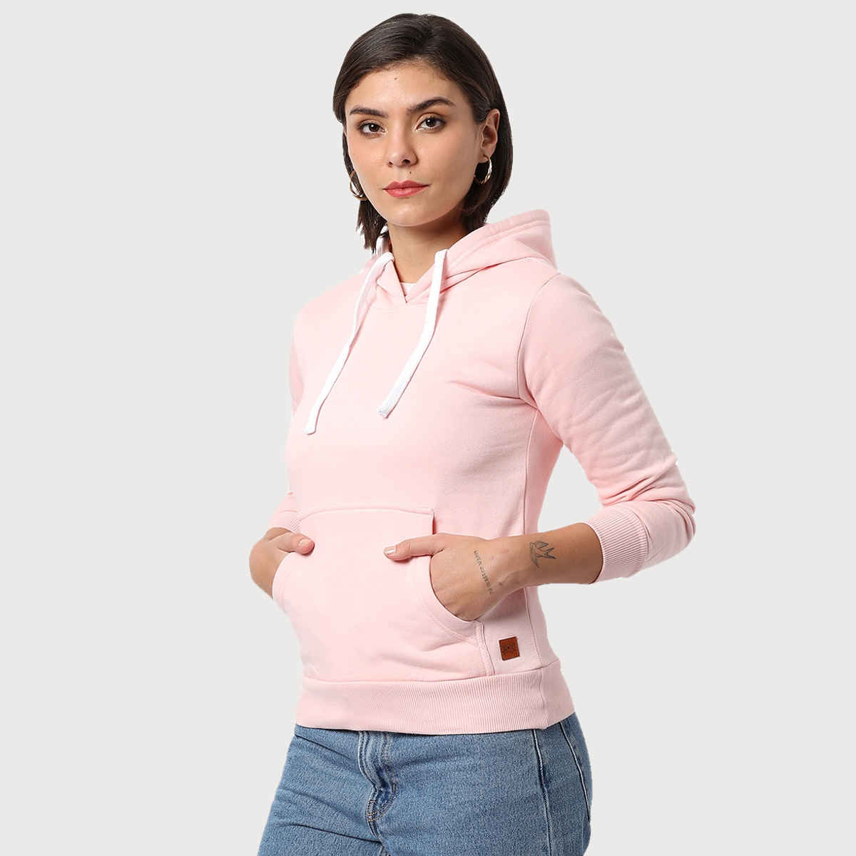 Campus Sutra Women's Winter Hoodie | Pink - XL