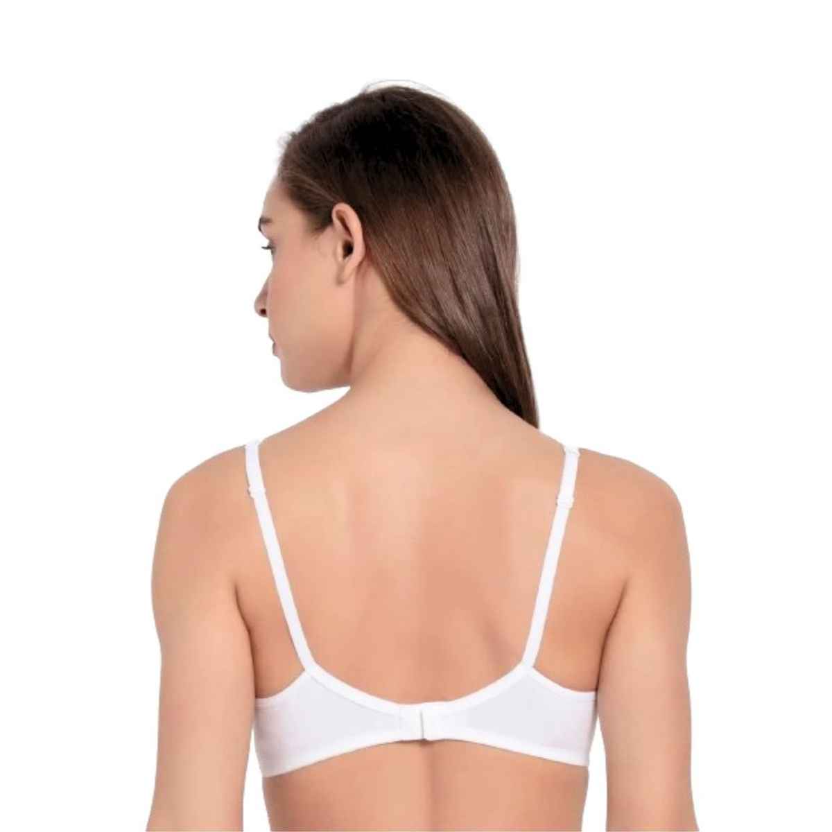 Jockey 1722 Women's Wirefree Non Padded Cotton | Medium Coverage | Concealed Shaper Panel | White - 36B