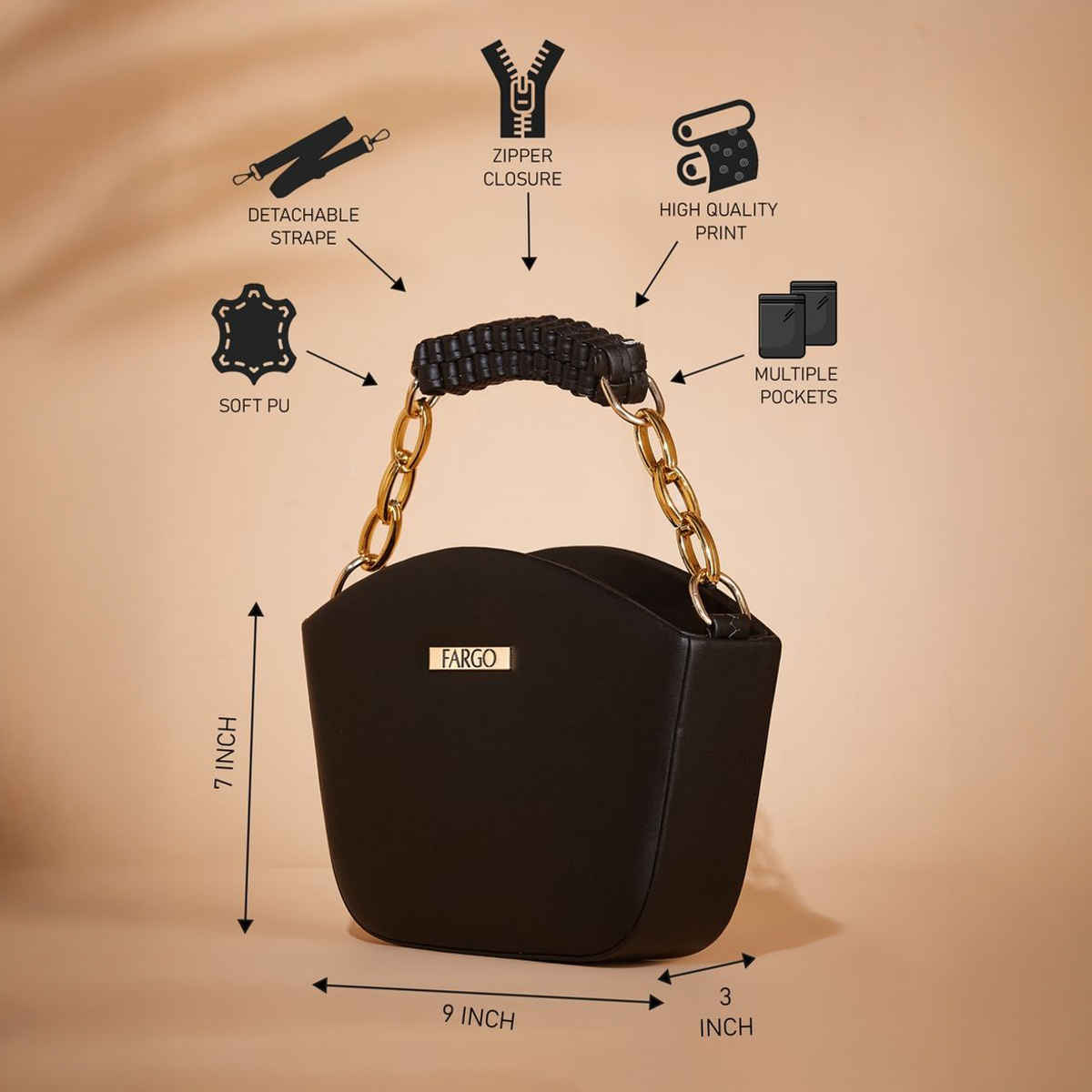 Fargo Women's Stylish Sling Bag | Black