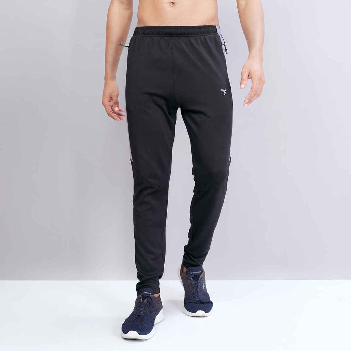 Technosport Men Poly Solid Slim Fit Sports Trackpants with TECHNO DRY | Black | M