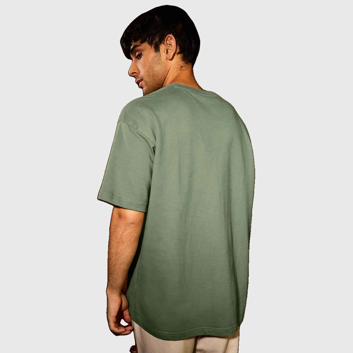The Souled Store Men's Ted The Stoner All Fine Oversized T-shirt | Green - M