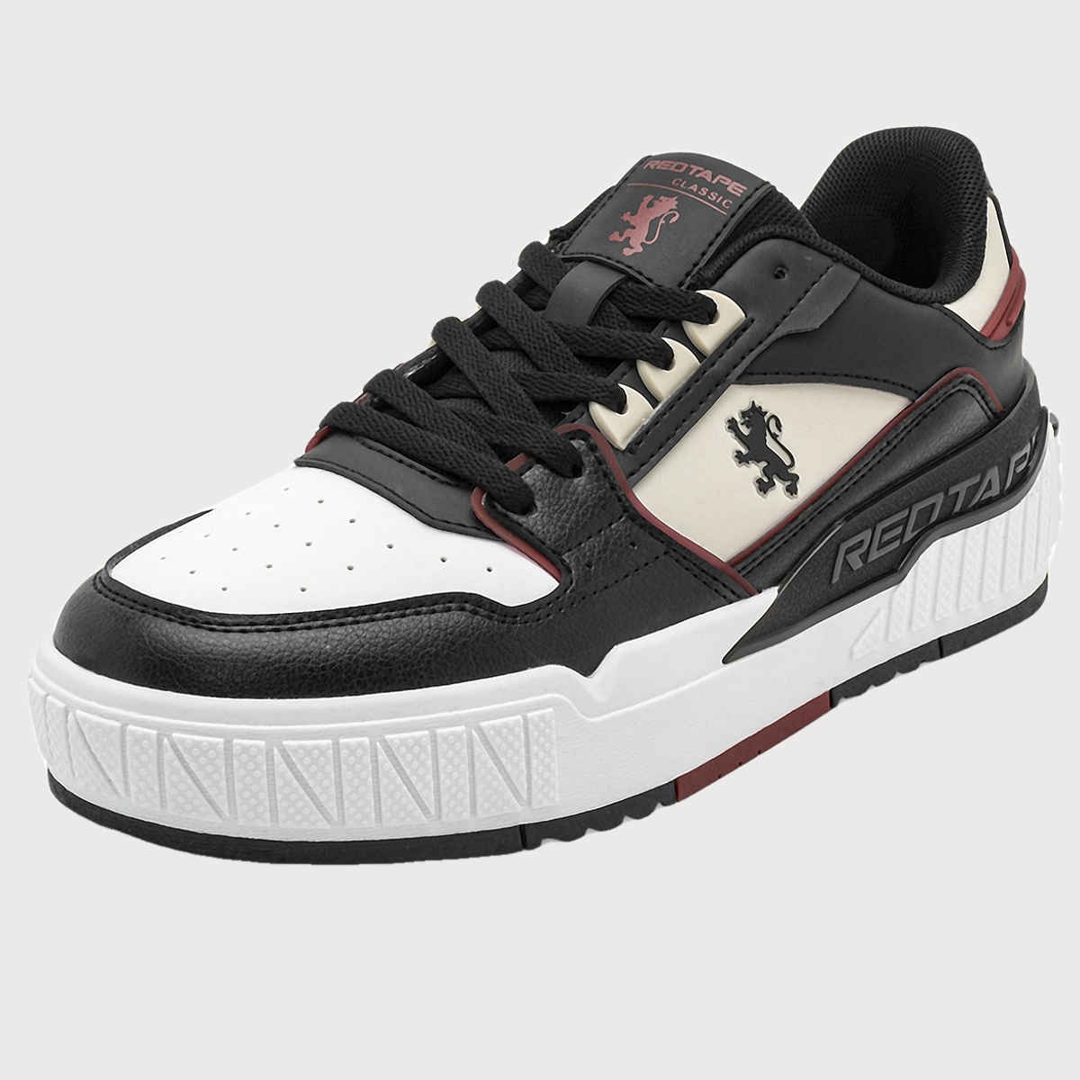 Red Tape Casual Sneaker Shoes For Men | Arch Support And Shock Absorption | Beige-Black | Size 11