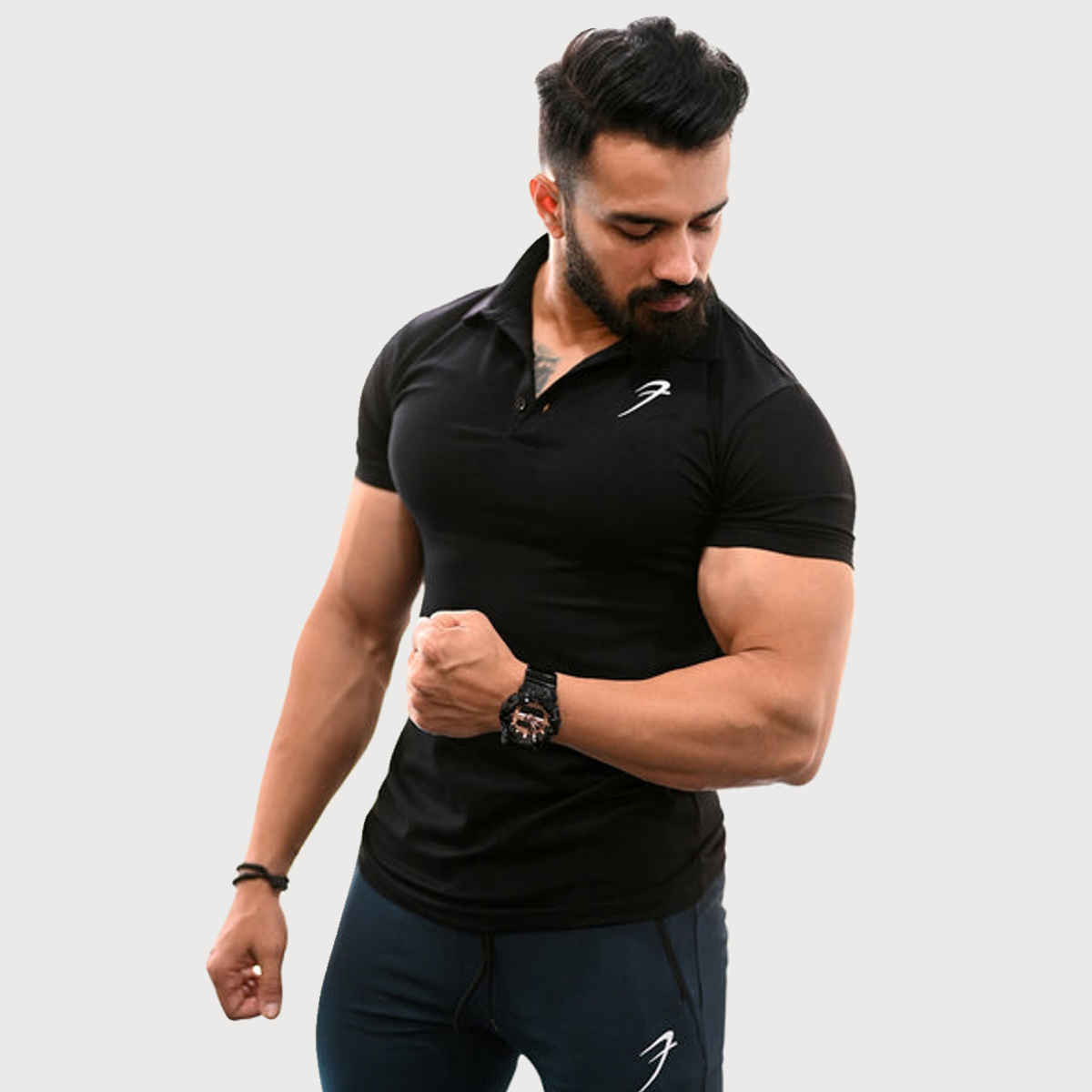 Fuaark Men's Polo GYM T-shirt | Black - M