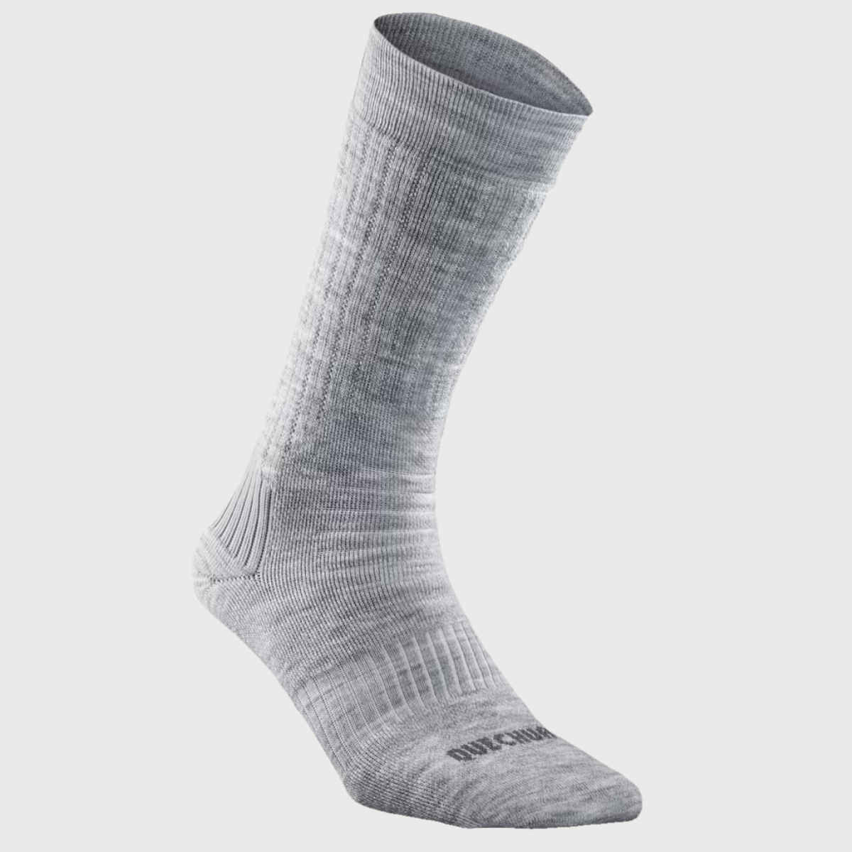 Decathlon | Quechua Unisex Acrylic and Wool Mid Calf Socks | Grey - UK 8.5 - 11