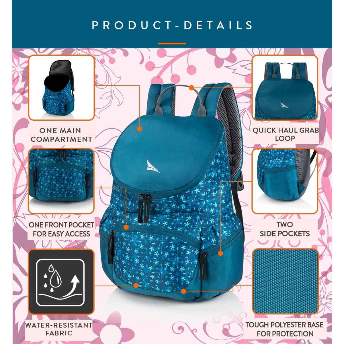 Lunar's Monica 19L Small Backpack | 1 Compartment | School | Travel | Colllege Bag for Women