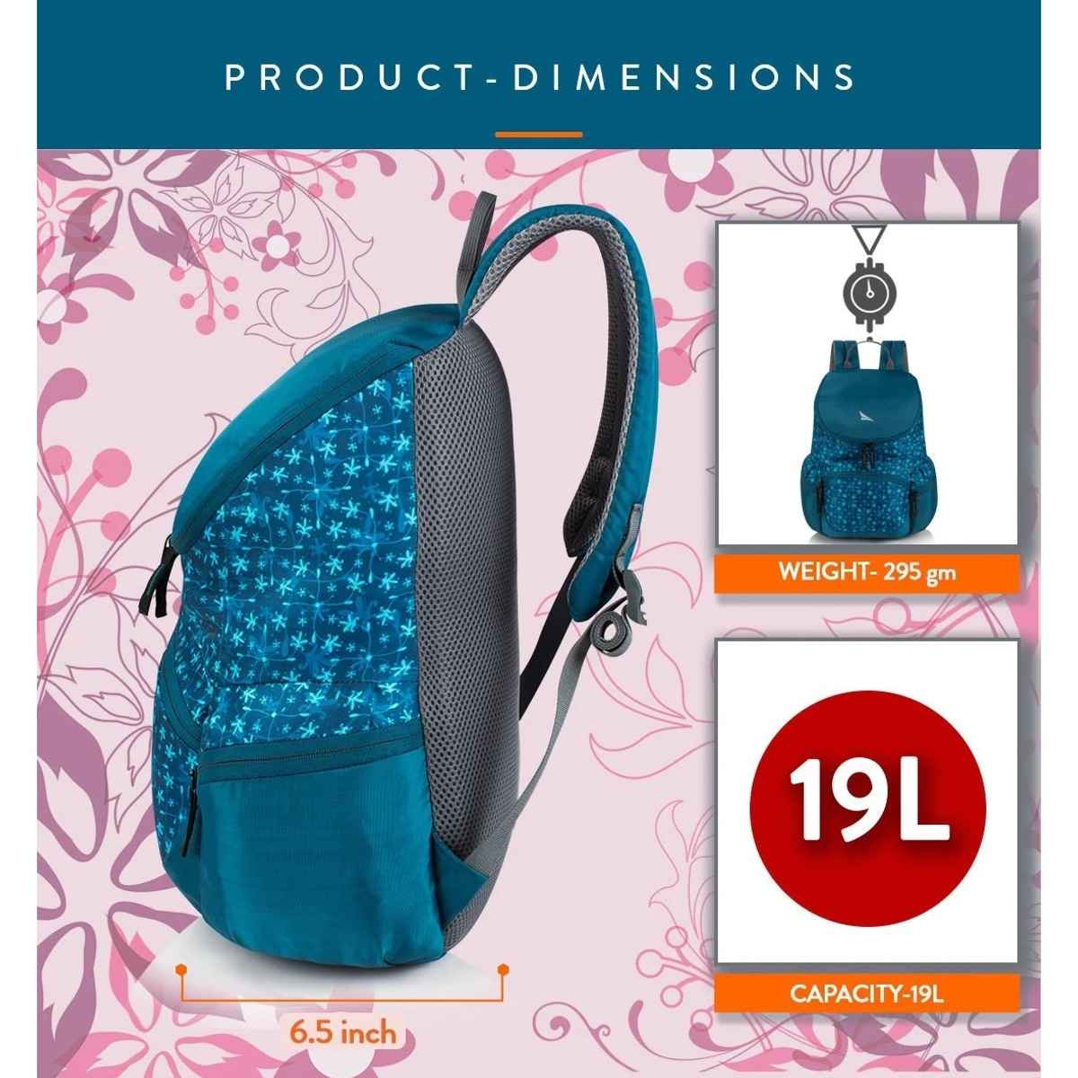 Lunar's Monica 19L Small Backpack | 1 Compartment | School | Travel | Colllege Bag for Women