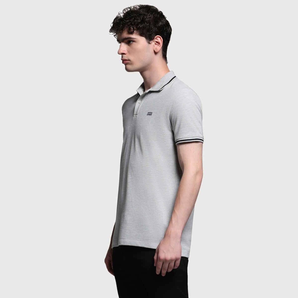 JACK & JONES Men's Regular Fit Short Sleeves Polo T-shirt | Grey - M