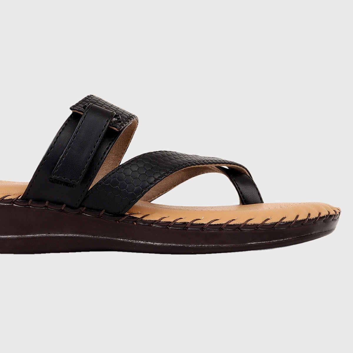 Trase Sleek Ortho Slippers For Womens - Black | 6 UK