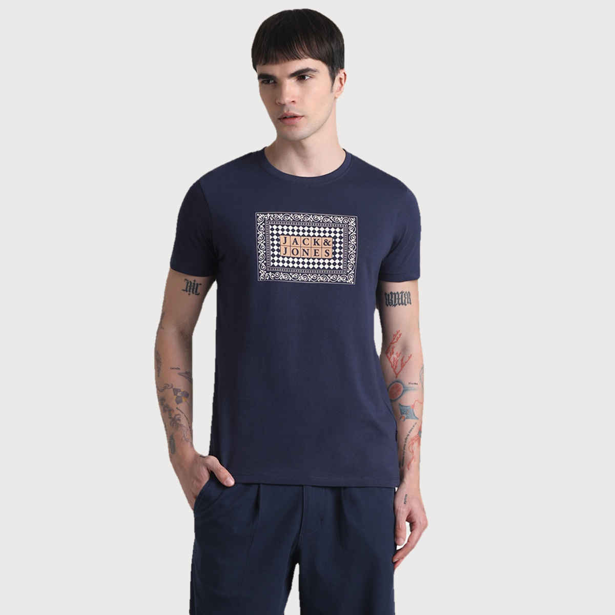 JACK & JONES Men's Slim fit T-shirt | Navy - M