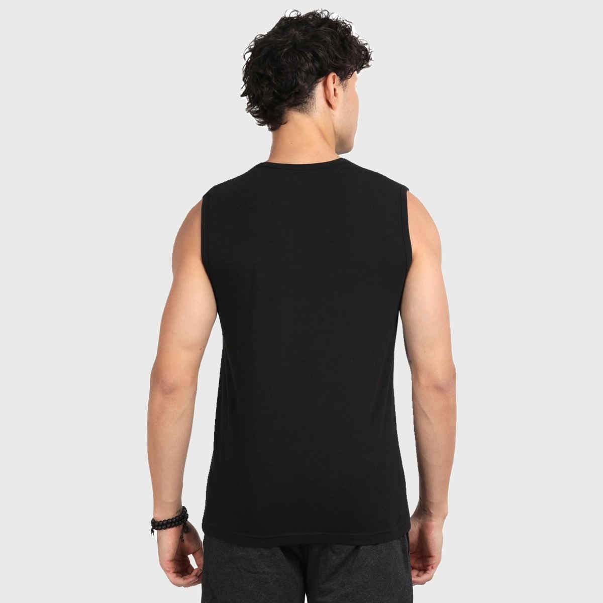 Pepe Jeans Mens Black Cotton Solid Gym Vest - Pack of 1 (L) Comfort Fit, Soft Fabric, Breathable