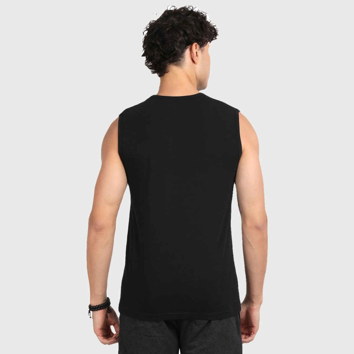 Pepe Jeans Mens Black Cotton Solid Gym Vest - Pack of 1 (M) Comfort Fit, Soft Fabric, Breathable