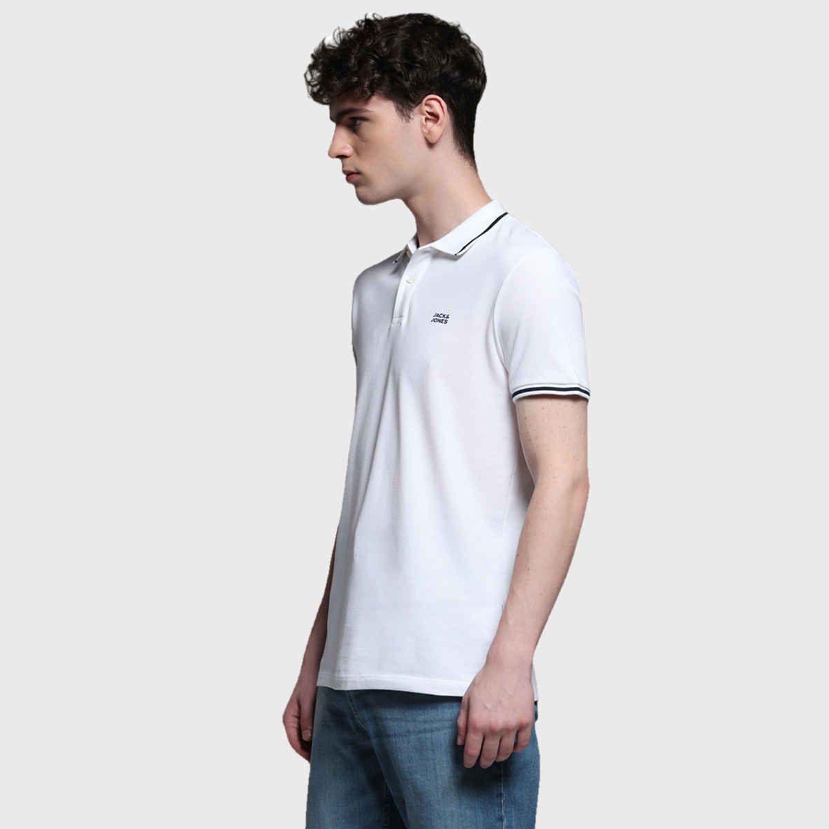 JACK & JONES Men's Regular Fit Short Sleeves Polo T-shirt | White - XXL