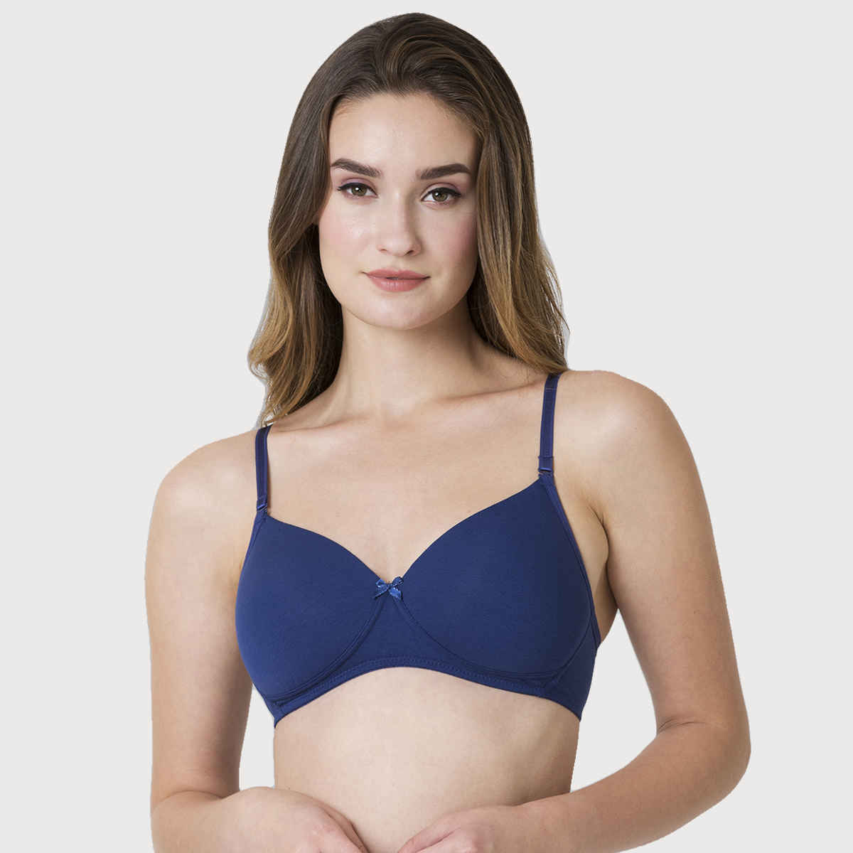 Van Heusen Women Twilight Blue Solid Anti Bacterial Wireless Bra |34C