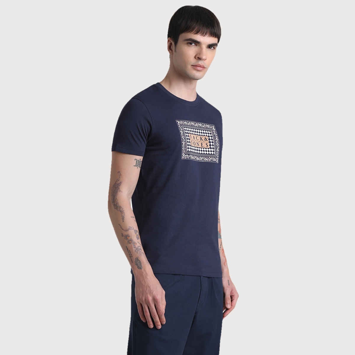 JACK & JONES Men's Slim fit T-shirt | Navy - M