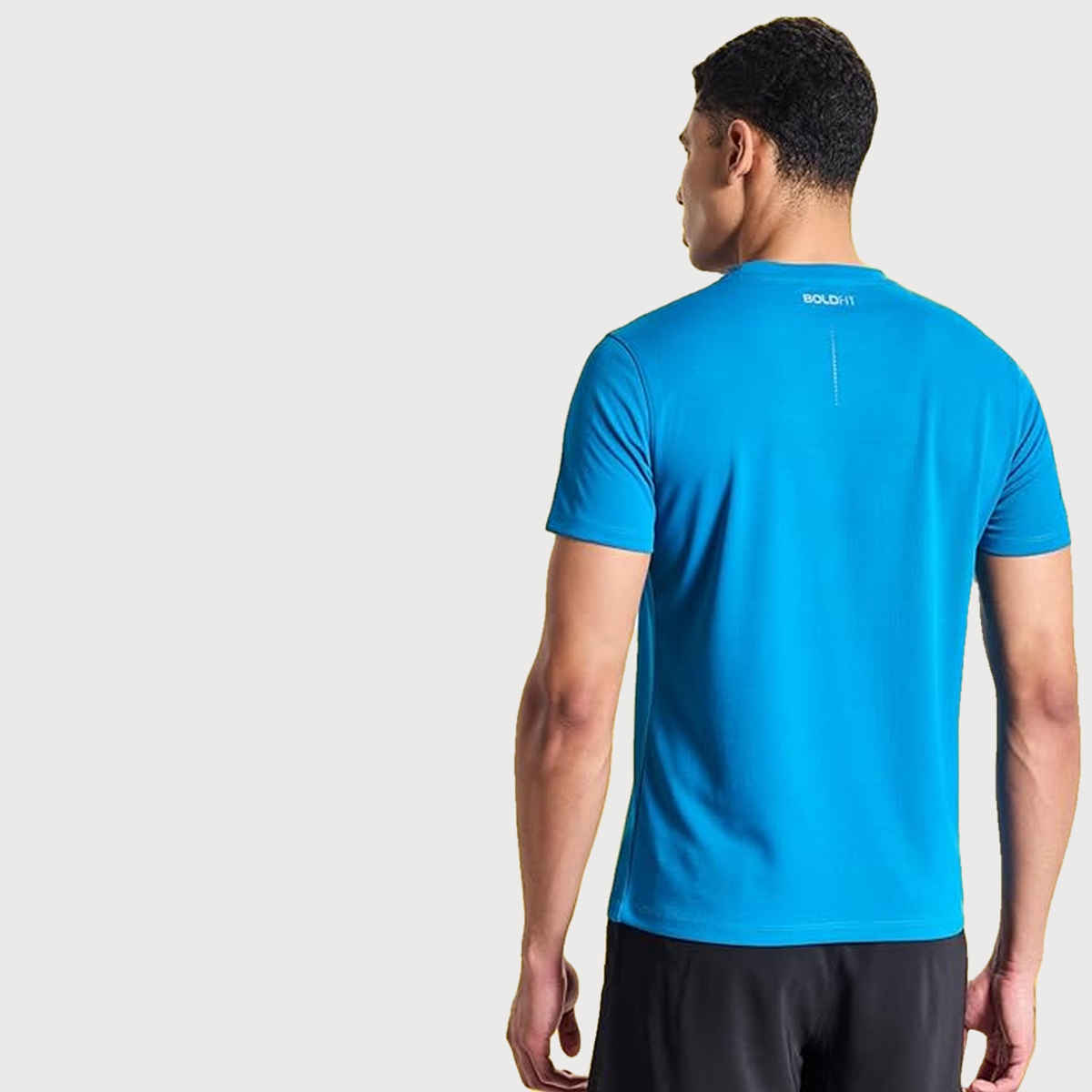 Boldfit Men's Training Gym T-shirt Quick Dry Fit Regular Sports Casual Wear Active | Navy - L