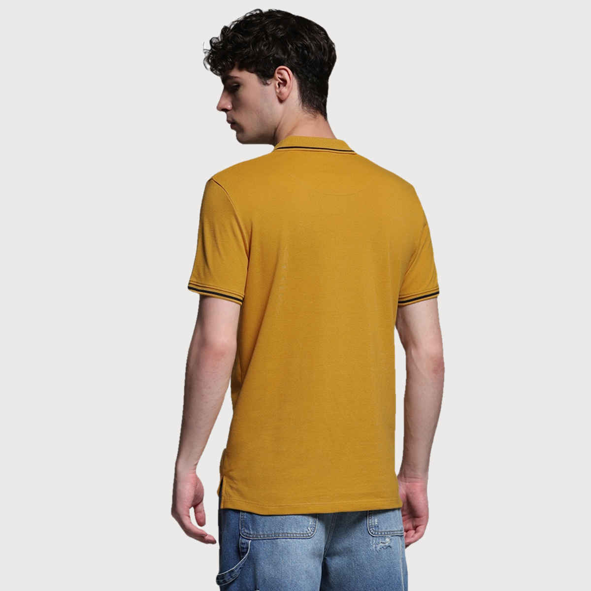 JACK & JONES Men's Regular Fit Short Sleeves Polo T-shirt | Yellow - L