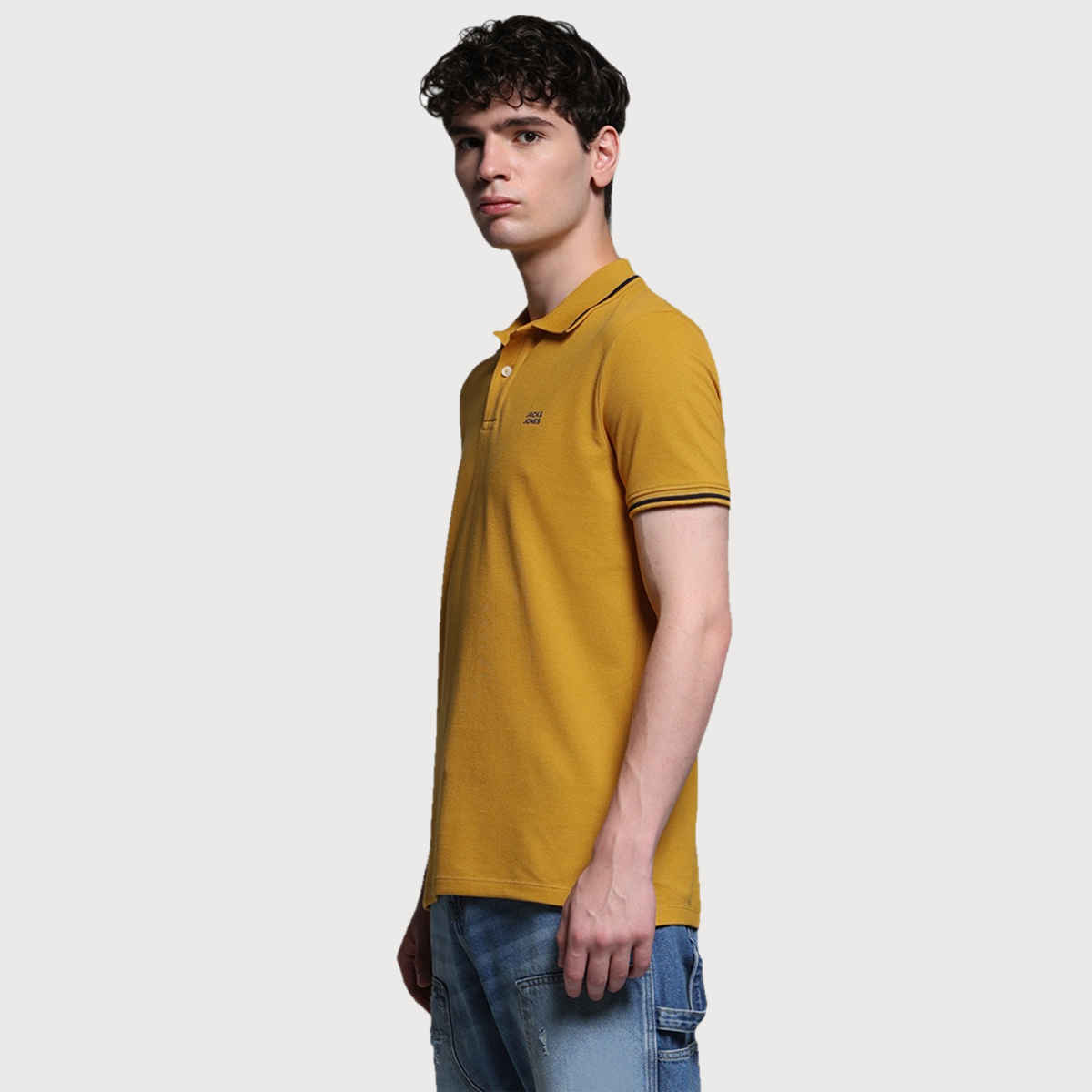 JACK & JONES Men's Regular Fit Short Sleeves Polo T-shirt | Yellow - L