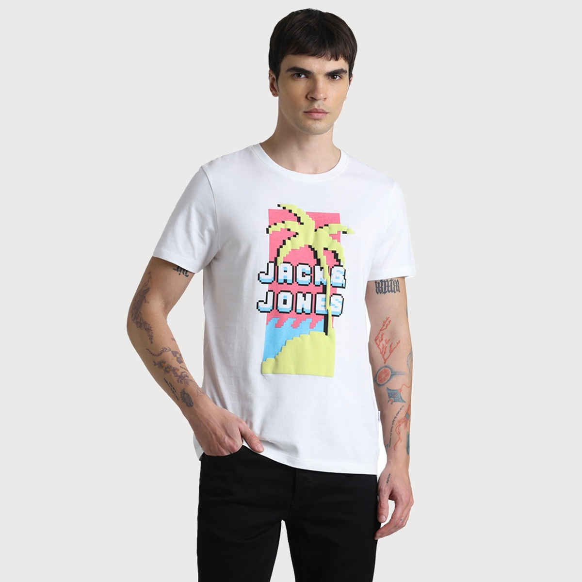 JACK & JONES Men's Regular Fit T-shirt | White - XL
