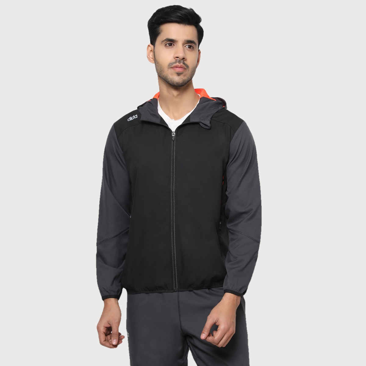 Dida Men's Sports Jacket | Regular Comfortable Stretchable Dry-Fit | Black - 2XL