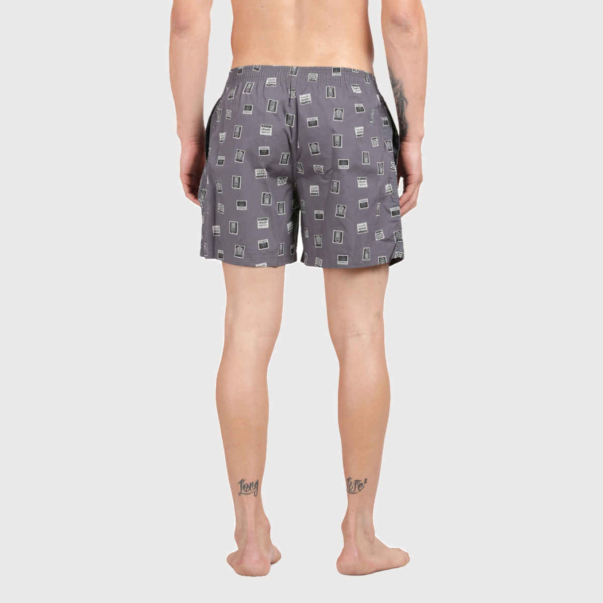 Pepe Jeans Mens Dark Grey AOP 100% Cotton Printed Boxer - Pack of 1 (M) Comfort Fit, Soft Fabric