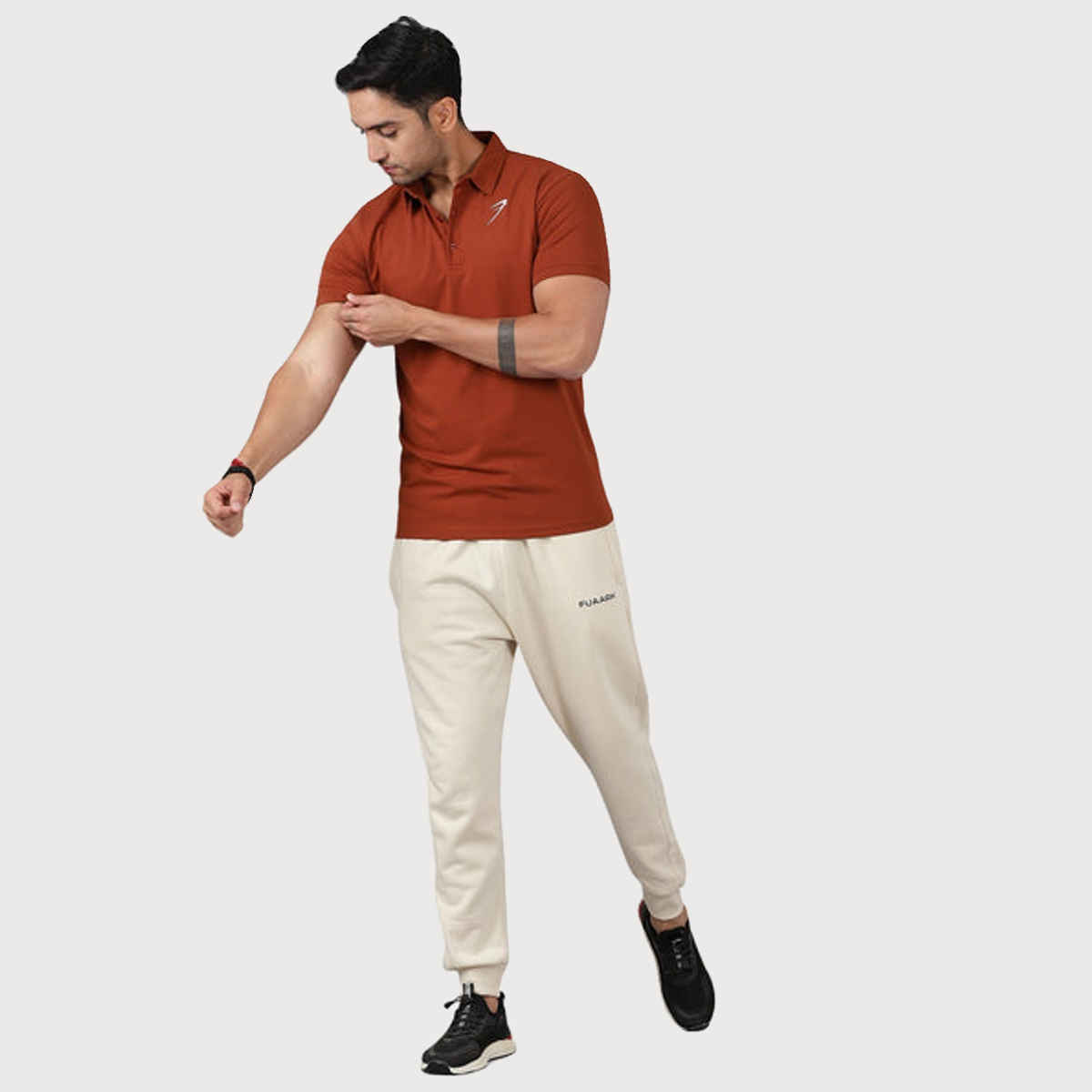 Fuaark Men's Polo GYM T-shirt | Salsa Brown - S