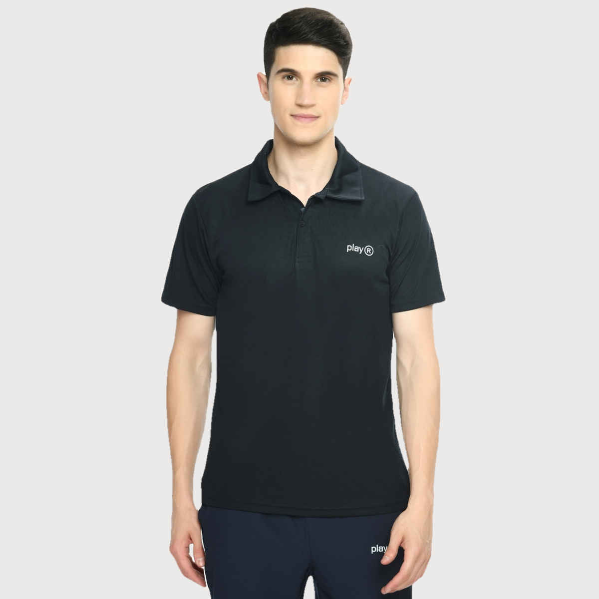 Playr Men's Adult Lifestyle Base Polo 100% Polyester for All Season | Navy | M