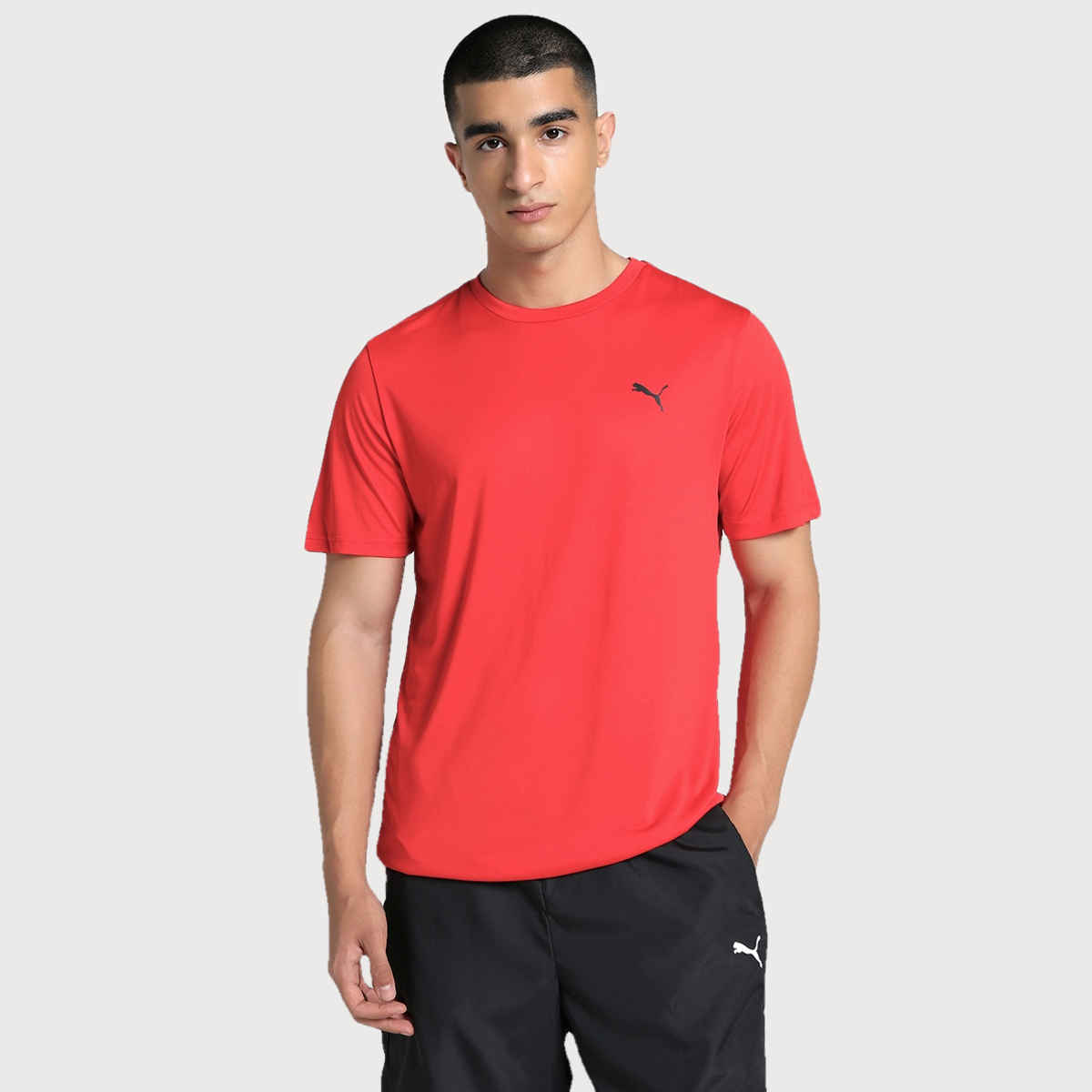 Puma Men's ESS Active Logo T-shirt | Red | S