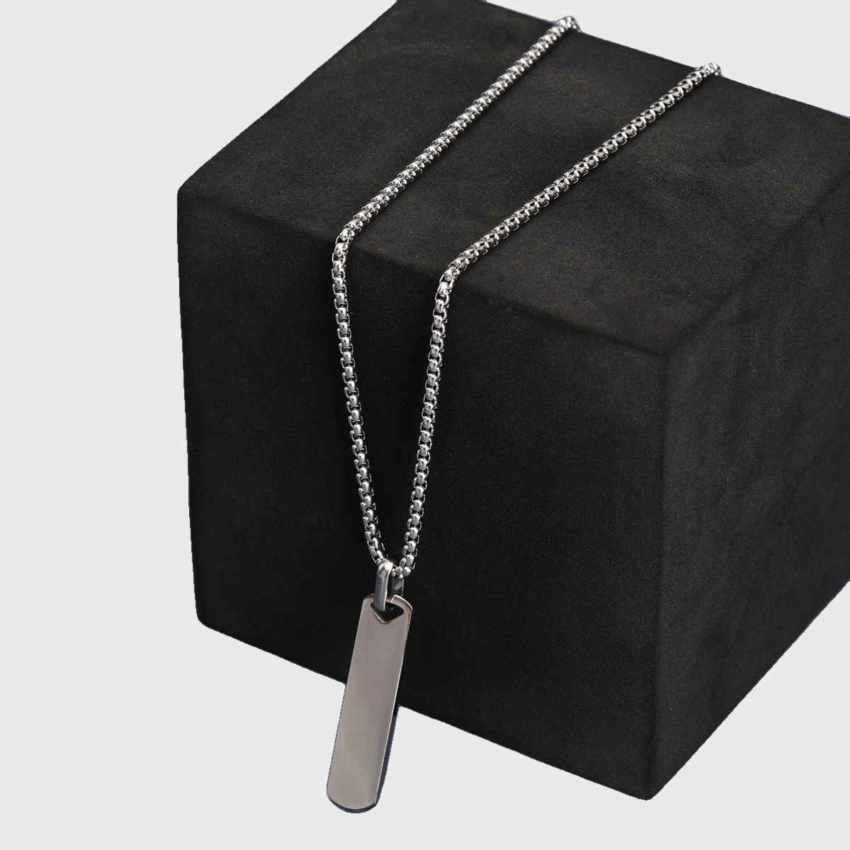 Fashion Frill Men's Bar Pendant Pendant Chain Silver Onesize