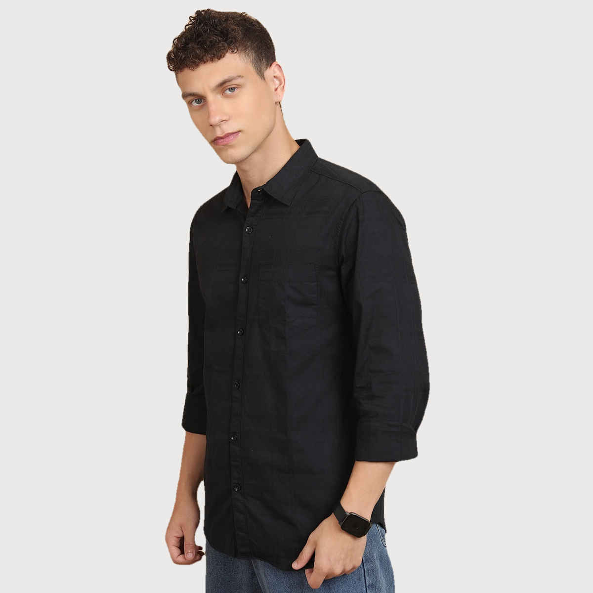 Ketch Men Solid Slim Fit Shirt | Black | M