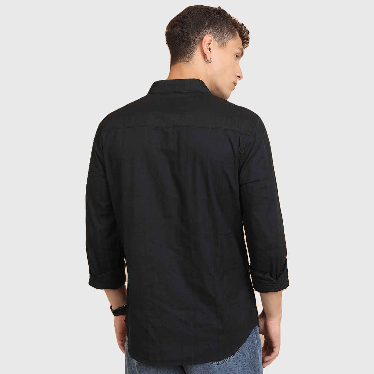 Ketch Men Solid Slim Fit Shirt | Black | XL