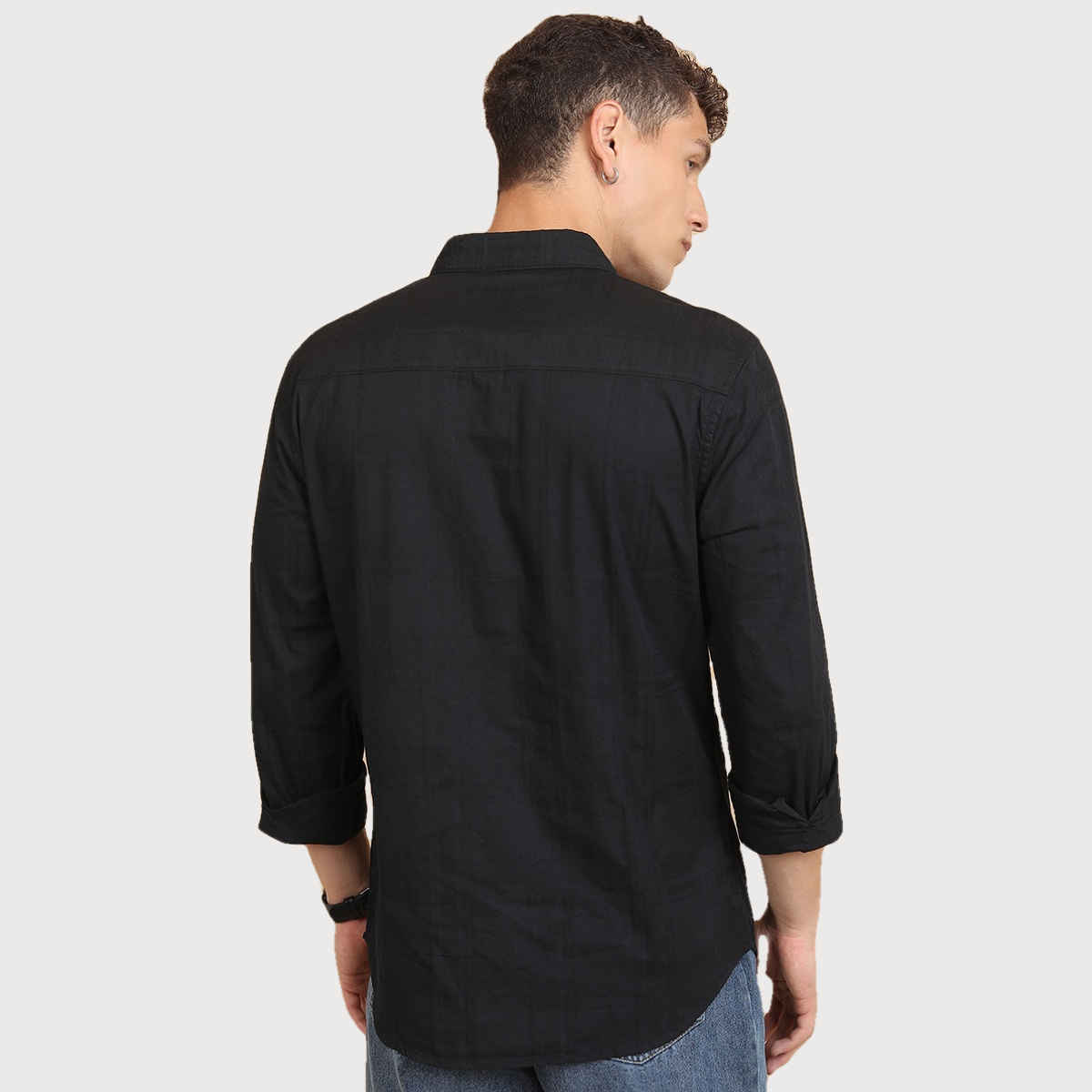 Ketch Men Solid Slim Fit Shirt | Black | M