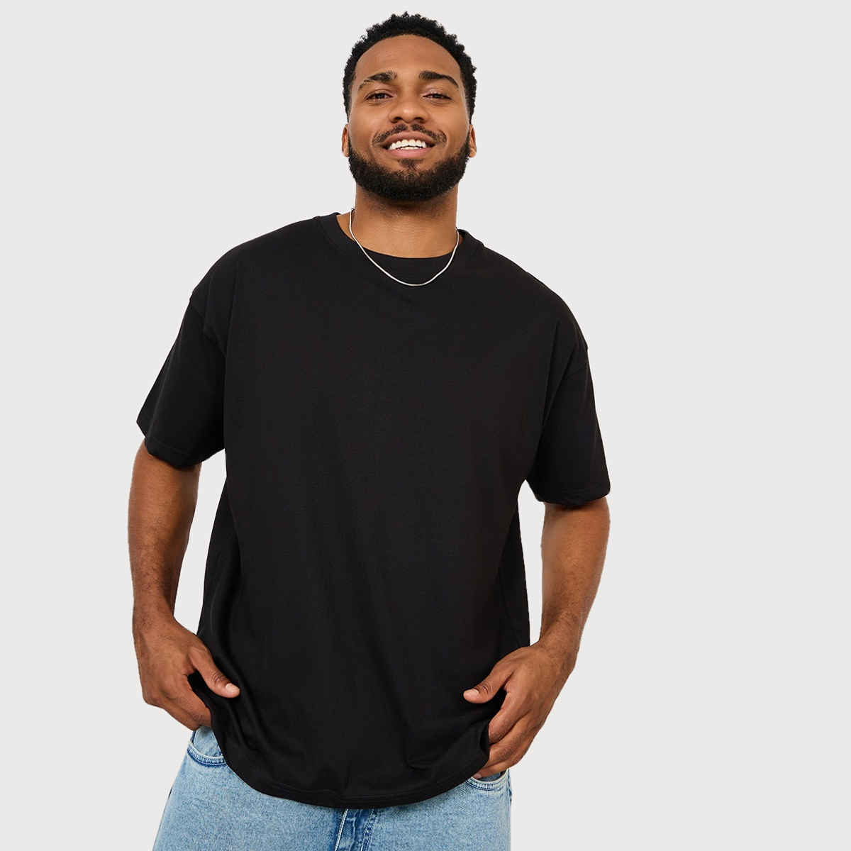 Styli Men's Tropical Back Graphic Printed Oversized T-shirt | Black - M