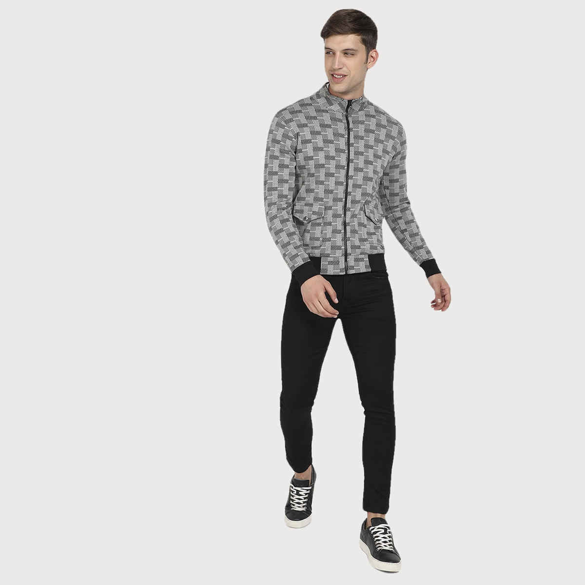 Campus Sutra Men's Jacket | Grey - M