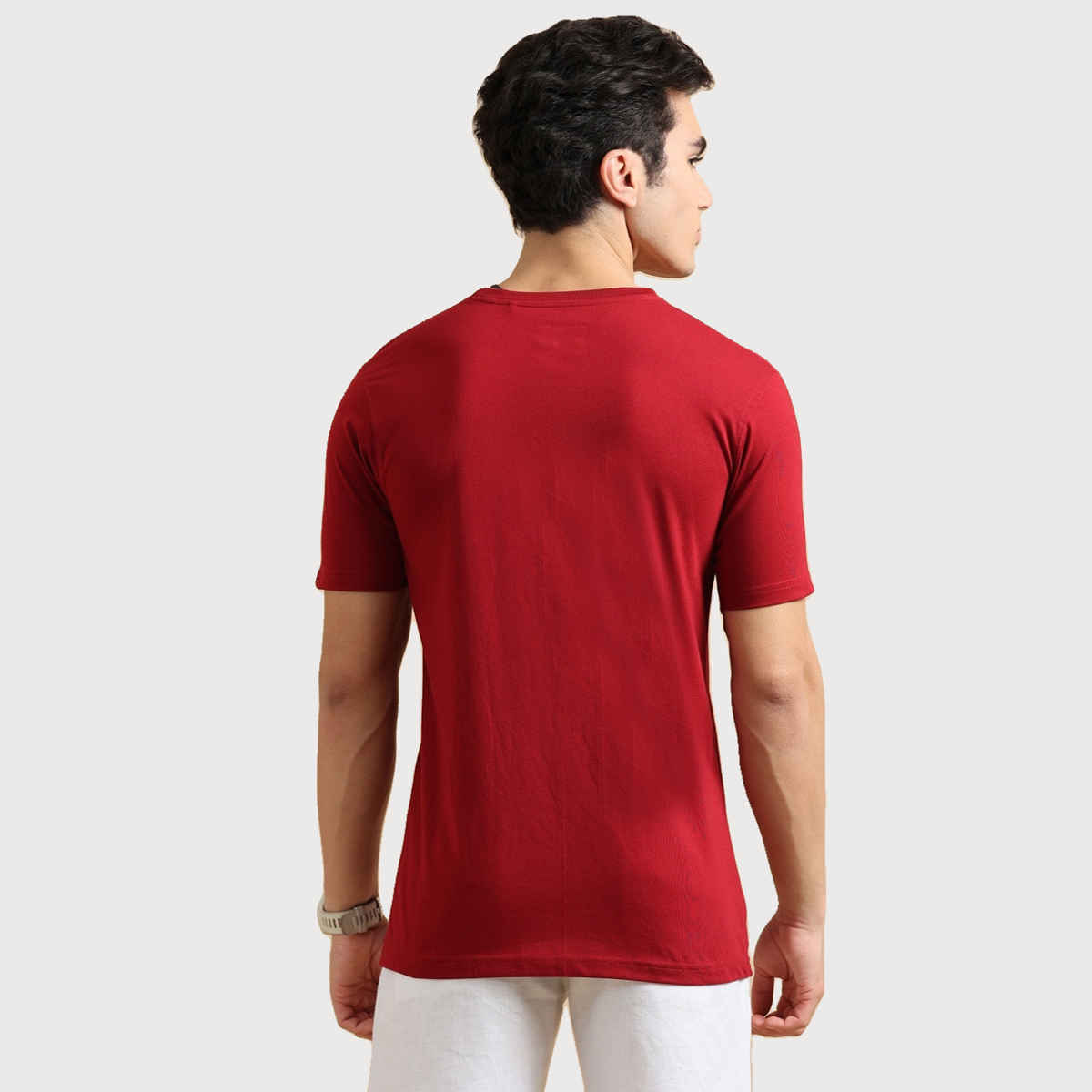 Bushirt Men's Solid T-shirt | Maroon - S