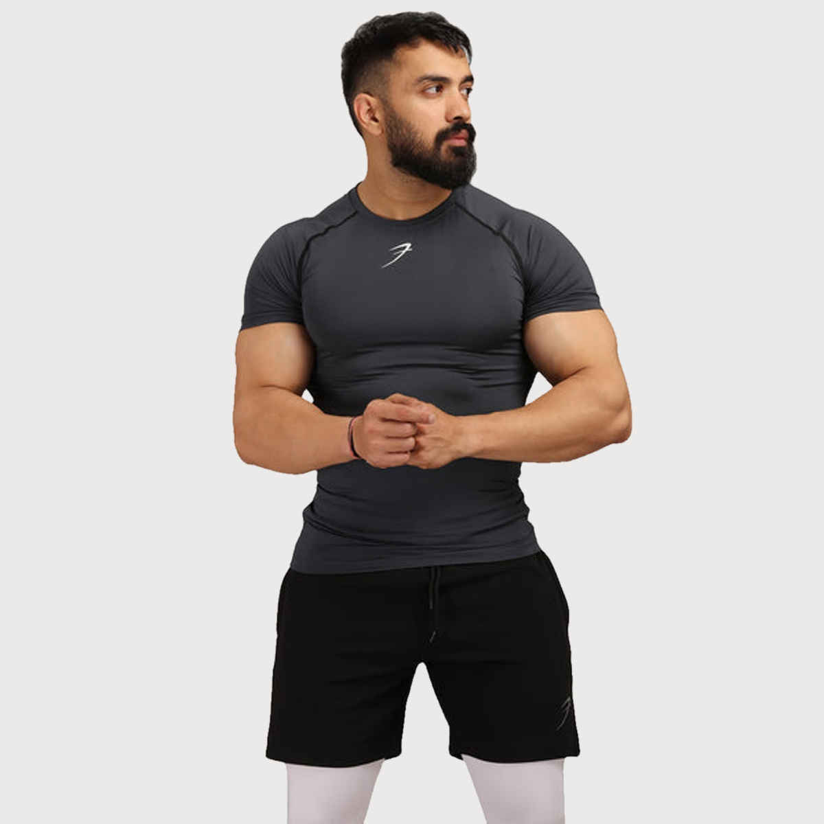 Fuaark Men's Compression GYM T-shirt | Grey - L