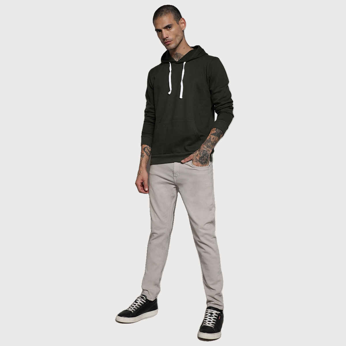 Campus Sutra Men's Hoodie | Green - S