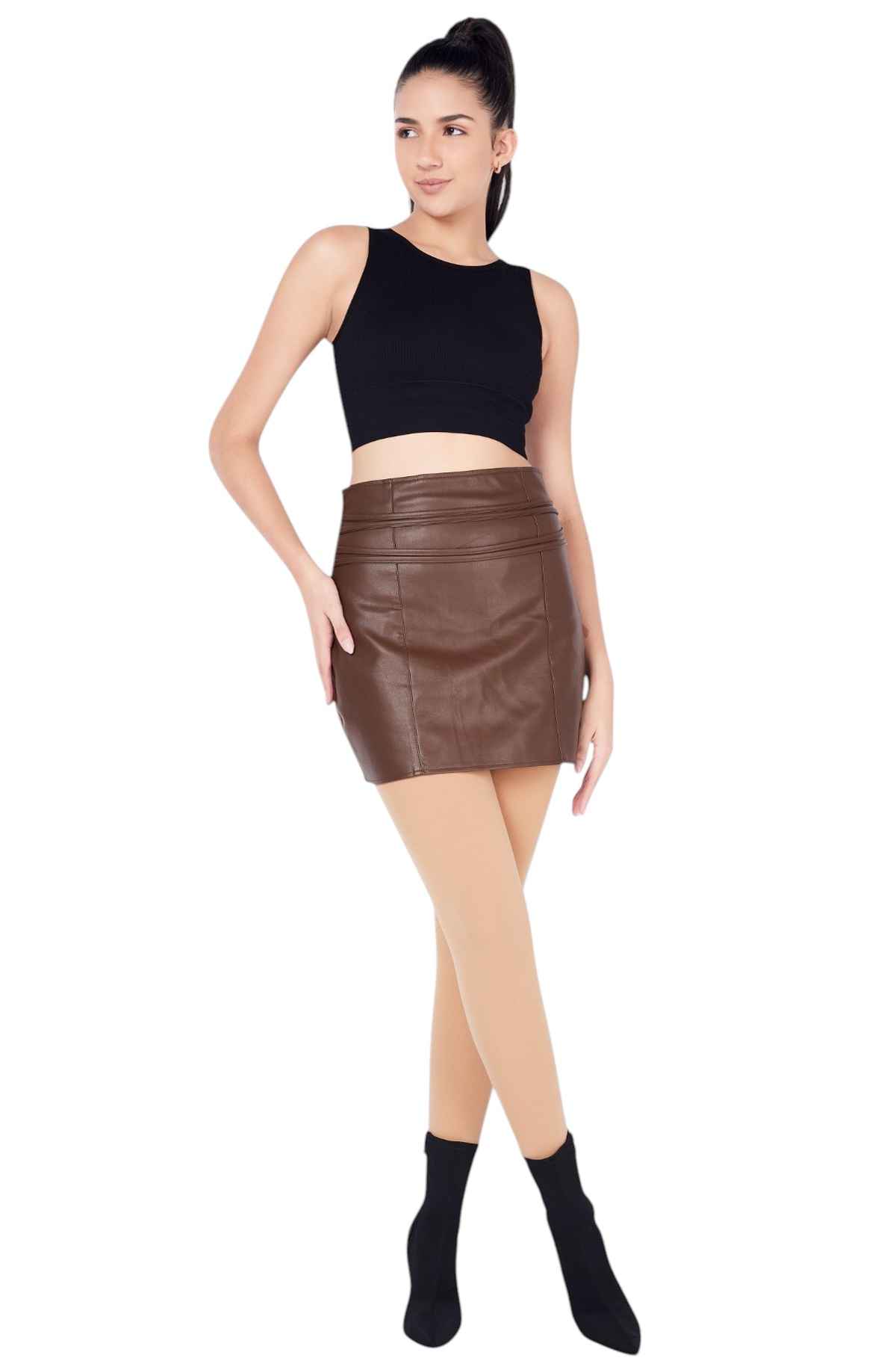 PLUMBURY Women's Strechable High Waist Pantyhose Opaque Stocking Tights