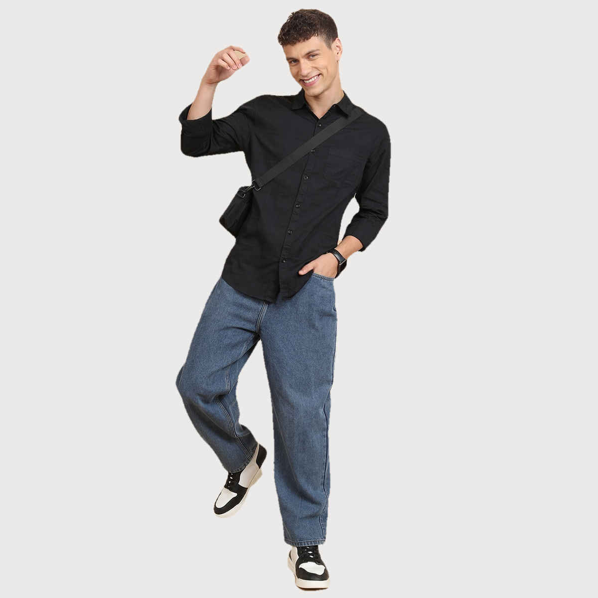 Ketch Men Solid Slim Fit Shirt | Black | M