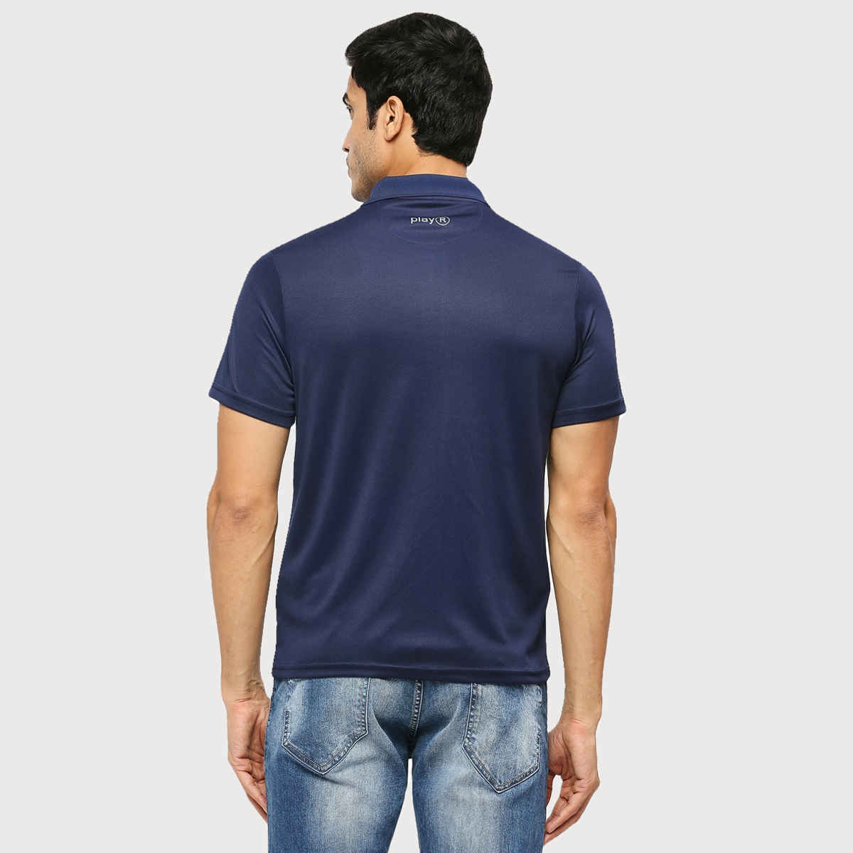 Playr Men's Adult Training Method Polo 100% Polyester for All Season | Navy Blue | L