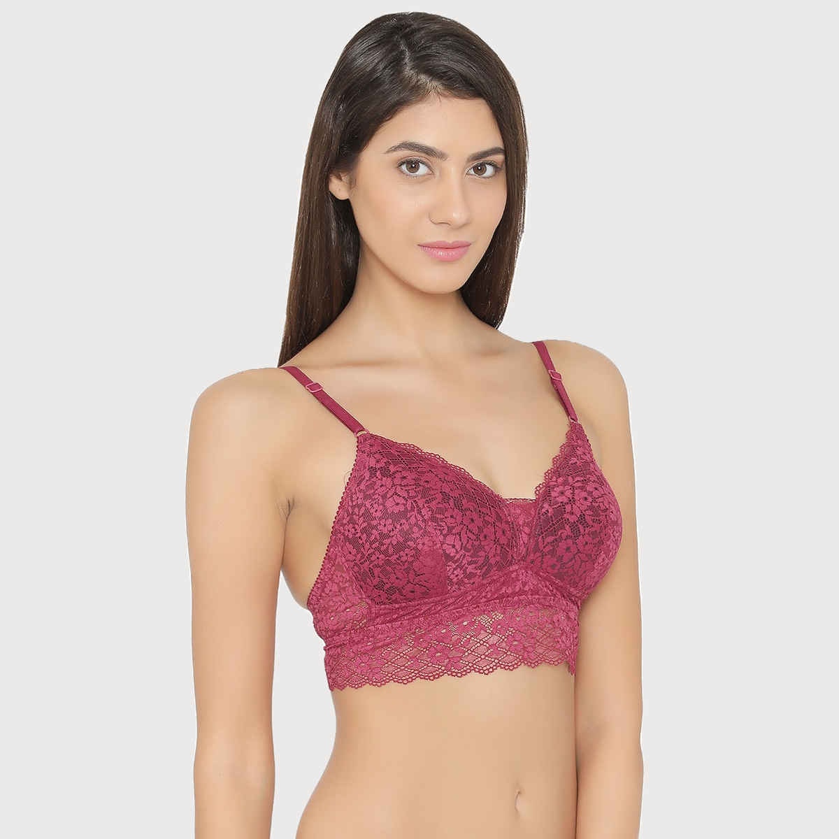 Clovia Women Padded Non-Wired Full Coverage Multiway Longline Bralette | Purple | 32B