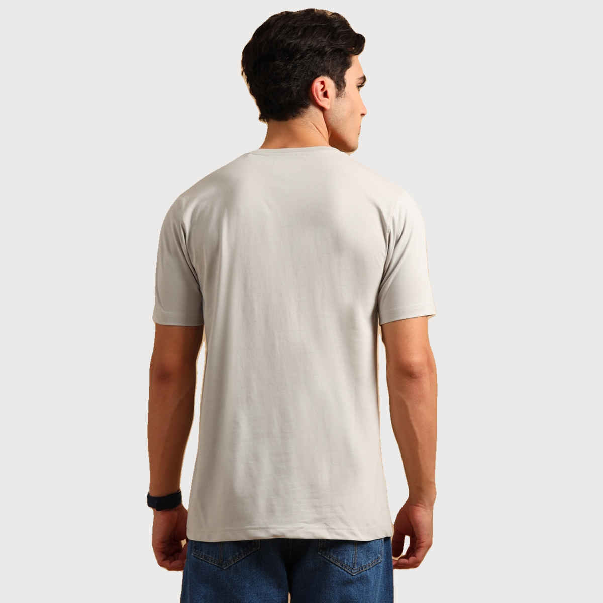 Bushirt Men's Solid T-shirt | Pastel Grey - L