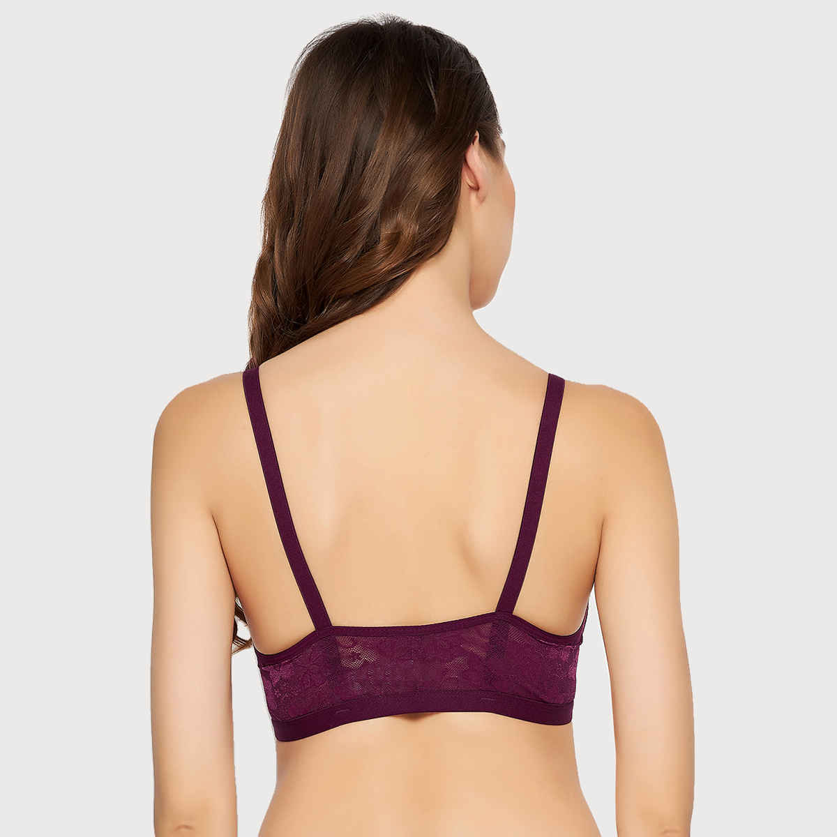 Clovia Women Non-Padded Non-Wired Spacer Cup Front Open Figure Bra - Cotton Rich | Purple | 36F