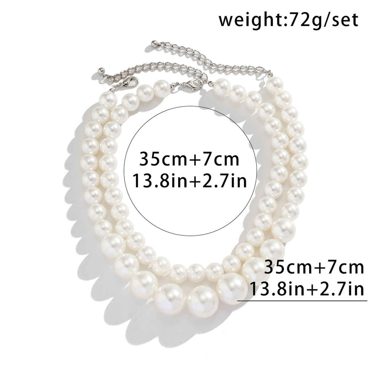 Shining Diva Fashion Set of 2 Latest Stylish Choker Pearl Necklace for Women and Girls | 15965np