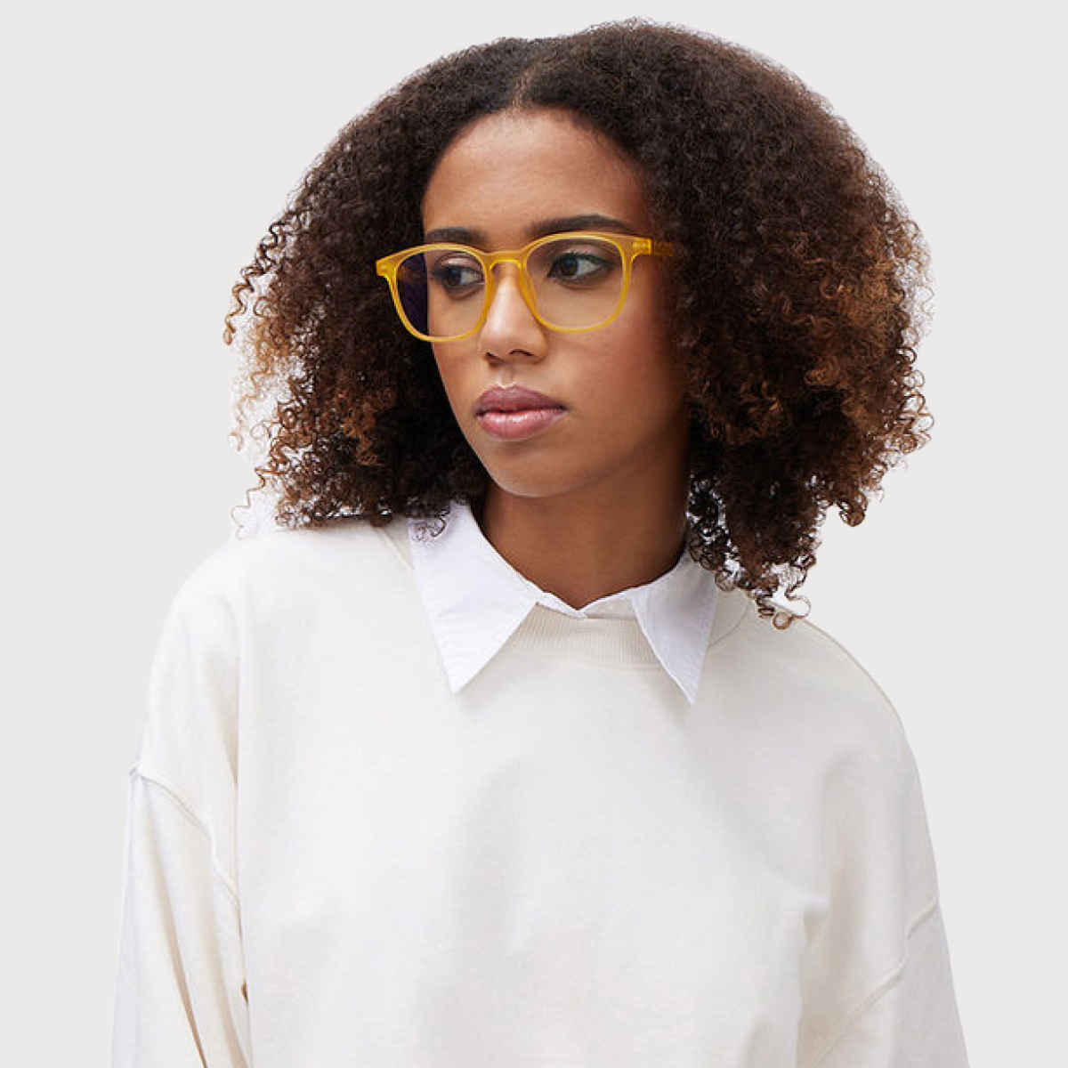 Lenskart Hustlr Unisex Solid Plastic Computer Glasses | Amber - L