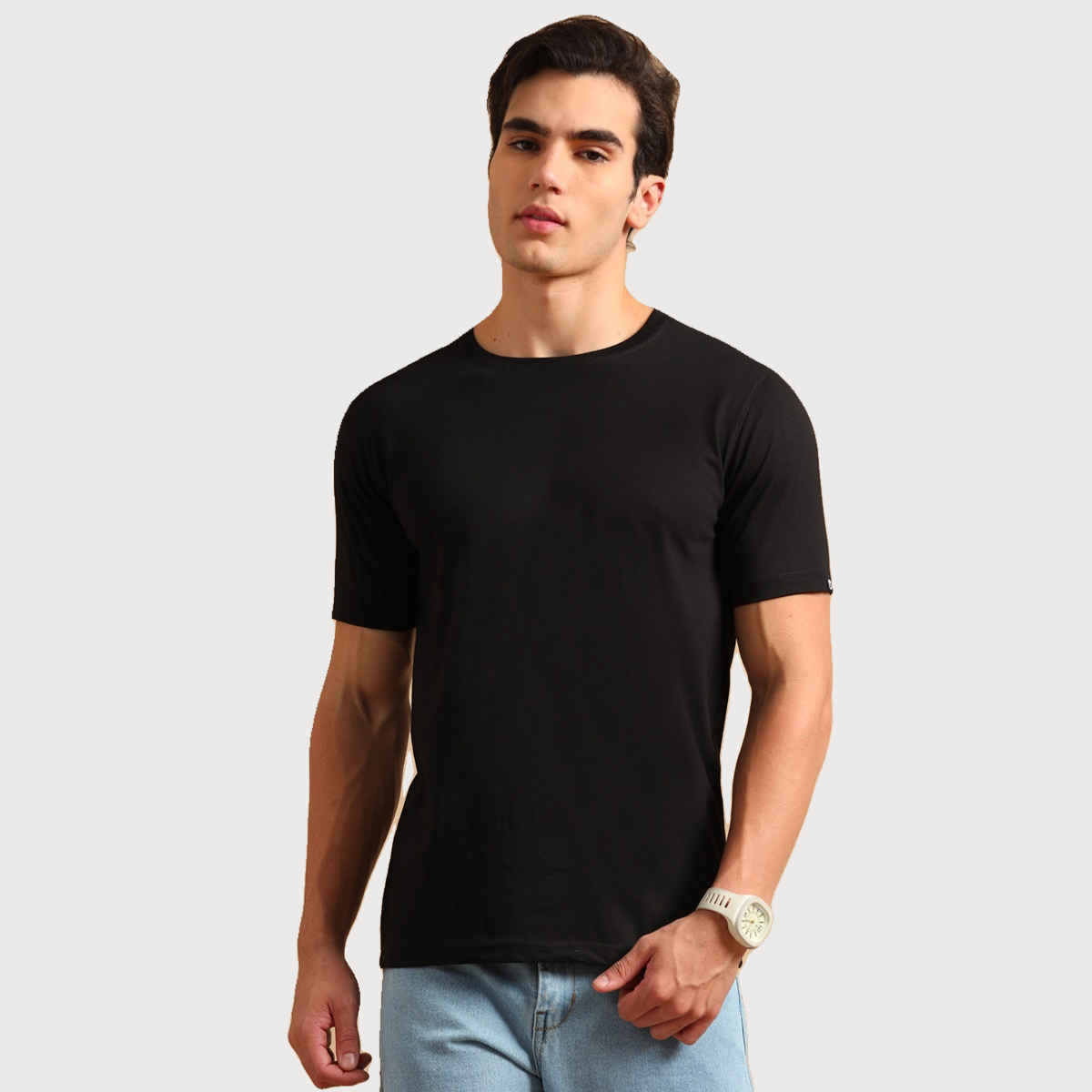 Bushirt Men's Solid T-shirt | Black - S